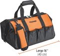 Truper Wide Mouth Tool Bag and Organizer for Home, Workshop, or Job Site, Non-slip Bottom with Pockets, Padded Handle, Adjustable Shoulder Strap 17103 Online now