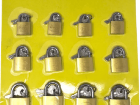 BRASS PADLOCK ON CARD 25 32 38 40 50 60 - 007027 Online Hot Sale