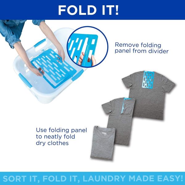 Clorox Plastic Laundry Baskets with Divider, 2-in-1 Sorter and Clothing Folding Board | Odor Protection & Comfort Grip Handles | 2-Bushel Hamper Storage, Wide - 74973276086 Online