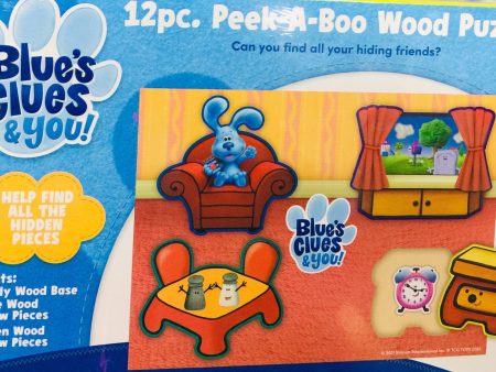 GTBW  Peek A Boo Wood Puzzle 12 pieces Blues Clues: Size 11.81  x 8.81 , Perfect for ages 3+ - 12207 on Sale