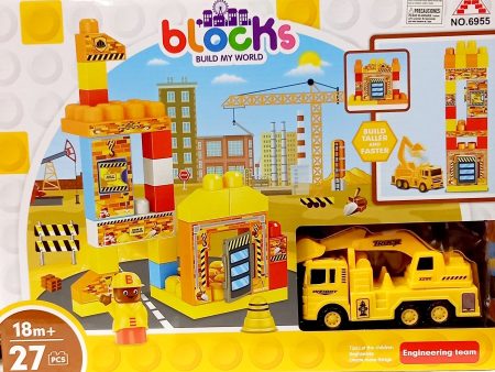 GTBW Building Block Set Construction 27pcs: COLOUR- Identify colour improve eyesight - BCD-6955 Discount