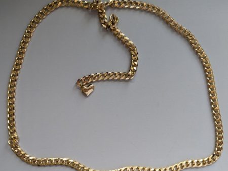 Faux Gold Necklace Chain - Love Heart Online now