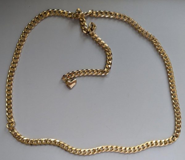 Faux Gold Necklace Chain - Love Heart Online now