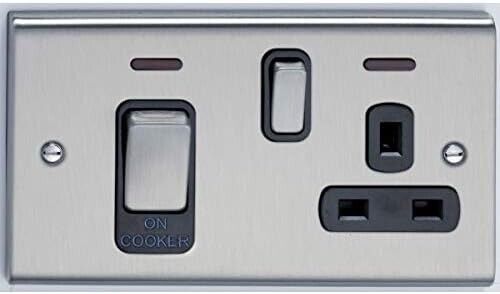 Deta SD1302PSCB Cooker Control Unit with Neons 45 Amp (Satin Chrome Black Insert Online now