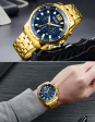 Waterproof Men s Gold Stainless Steel Quartz Watches For Sale