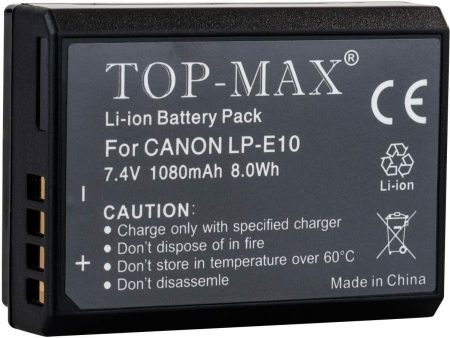 TOP-MAX High Capacity LP-E10 Li-ion Battery for Canon EOS 1100D, EOS 1200D Online Hot Sale