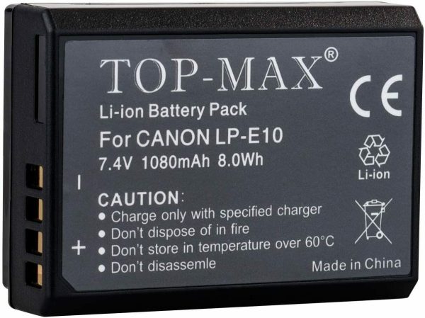 TOP-MAX High Capacity LP-E10 Li-ion Battery for Canon EOS 1100D, EOS 1200D Online Hot Sale