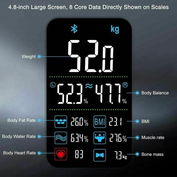 Bluetooth Body Fat Weighing Bathroom Scale Smart Digital Weight App Fit Tracker Hot on Sale