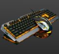 Ninja Dragons Tungsten Gold Metal Frame Gaming Keyboard and Mouse Set Hot on Sale