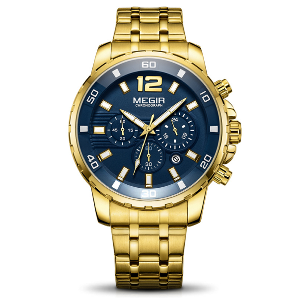 Waterproof Men s Gold Stainless Steel Quartz Watches For Sale