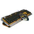 Ninja Dragons Tungsten Gold Metal Frame Gaming Keyboard and Mouse Set Hot on Sale