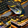 Ninja Dragons Tungsten Gold Metal Frame Gaming Keyboard and Mouse Set Hot on Sale