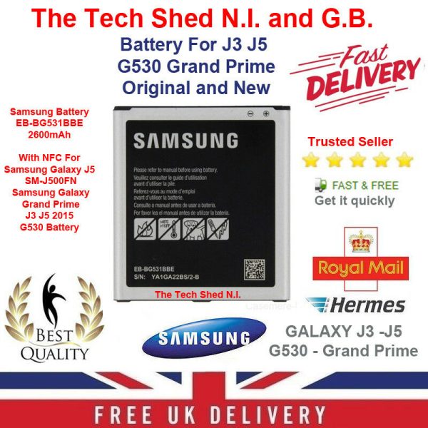 Samsung Battery EB-BG531BBE 2600mAh With NFC For Samsung Galaxy J5 SM-J500FN Supply